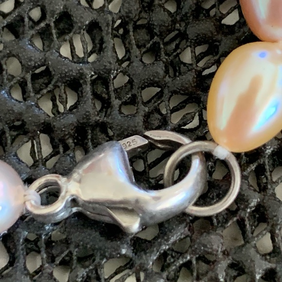 Honora Sterling Cultured Pearl Pastel Multi-Colored Necklace 16in High Luster - Picture 9 of 11